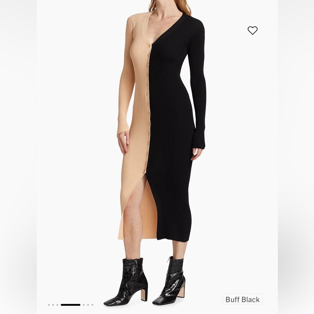 STAUD Black and Tan Ribbed Dress size small
